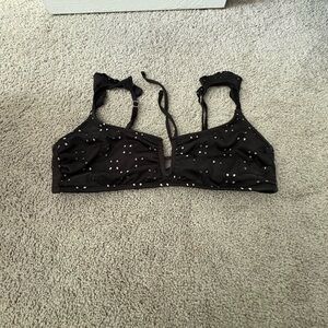 Target Black Bikini Top with White Polka Dots